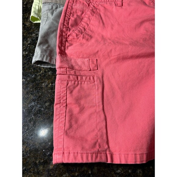 Talbots Petites Cargo Shorts Lot of 3 Womens Size 14P Coral Green Gray - Picture 2 of 11